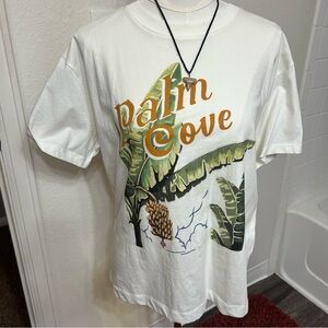 NWT H&M x Desmond & Dempsey tshirt tee collection white palm trees vacation